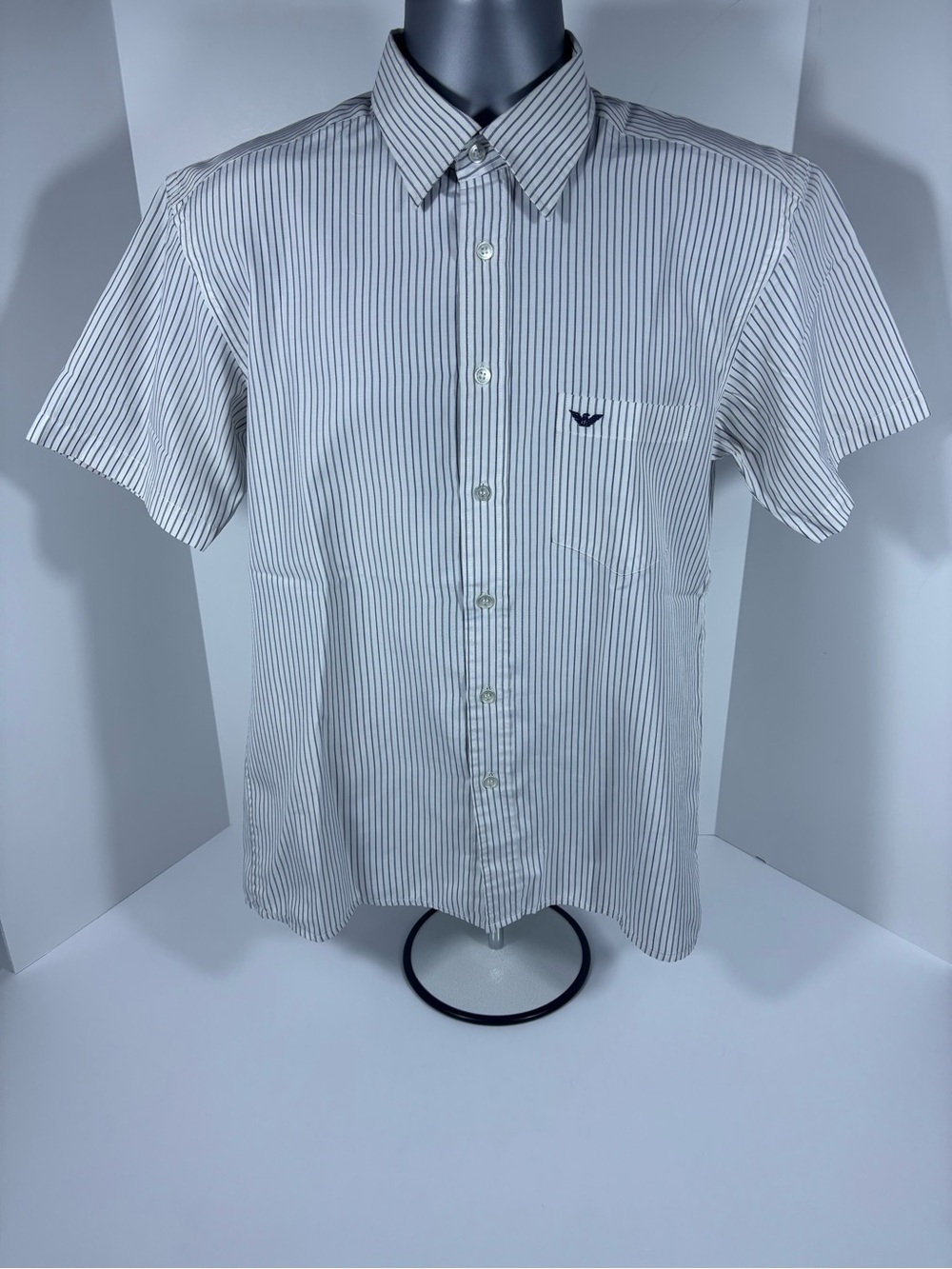 Giorgio Armani Made in Italy Striped Button Front Shirt XL